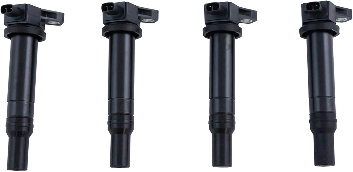 TRQ Ignition Kit Ignition Coil Set Spark Plugs Compatible with 2007-2011 Hyundai Accent 2009-2011 Kia Rio Rio5