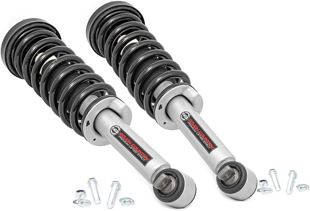 Rough Country Loaded N3 Leveling Struts for Ford F-150 4WD (2014-2025) 2" Lift - Pre-Loaded Coil Strut, Bolt-on Install, Set of 2