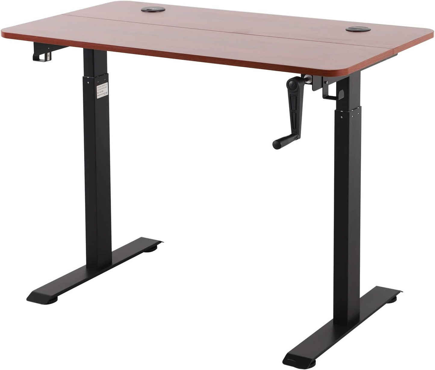 UNICOO - Crank Adjustable Height Standing Desk, Adjustable Sit to Stand up Desk,Home Office Table, Computer Table (Antique Oak Top/Grey Frame - NTCSET-01-AOG)