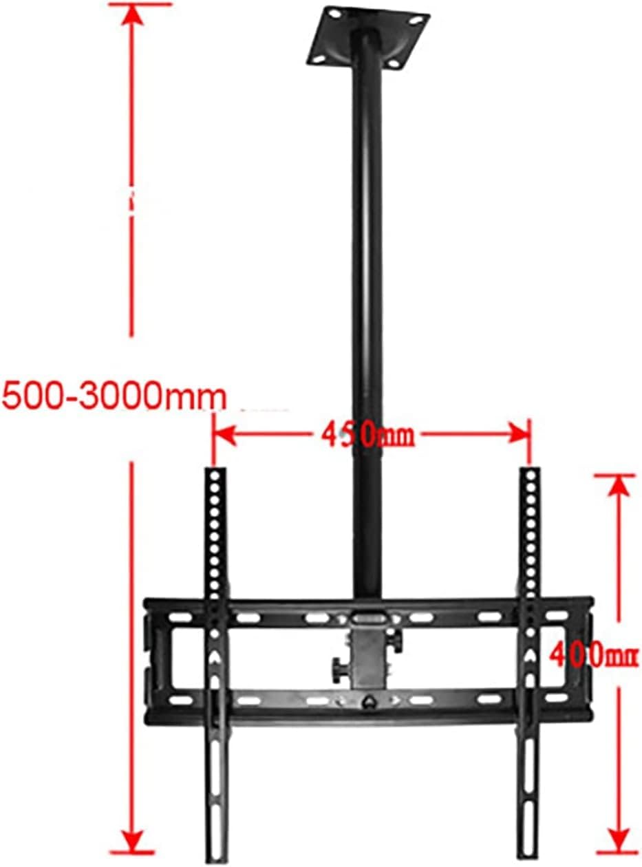 Ceiling TV Mount Adjustable for 32 55 Inch Flat Screens VESA Up to 400x400mm Supports Up to 50kg Black and White 0.52m Extension Perfect for Home Theater