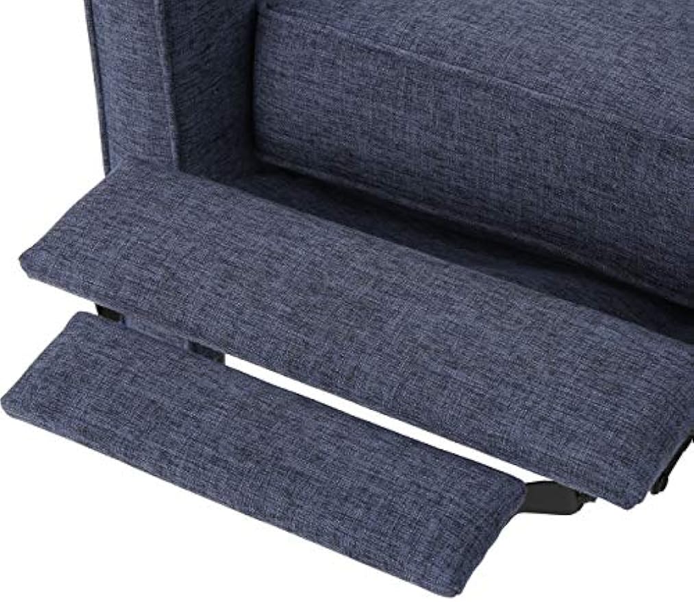 Christopher Knight Home Mervynn Mid-Century Modern Fabric Recliner, Dark Blue