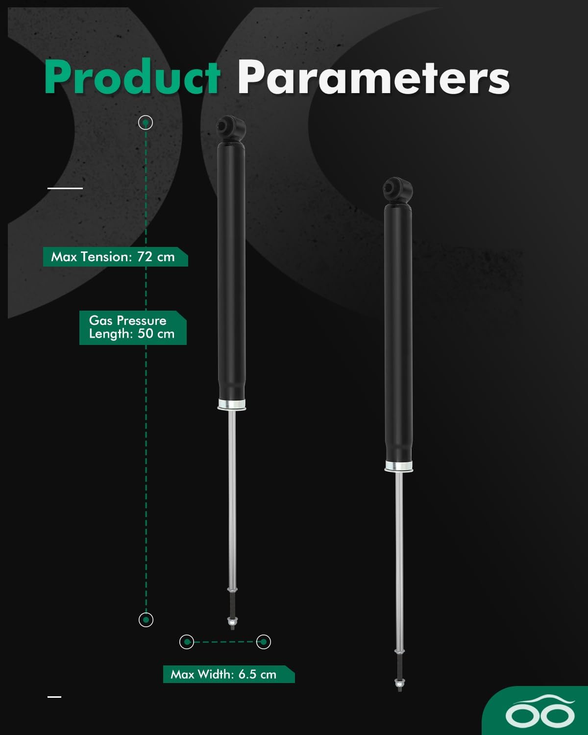 SCITOO - Rear Shock Absorber for Kia Fits 2006-2011 for Hyundai Accent,2006-2011 for Kia Rio,2006-2011 for Kia Rio5 Shocks 348002 Struts - 2Pc Set