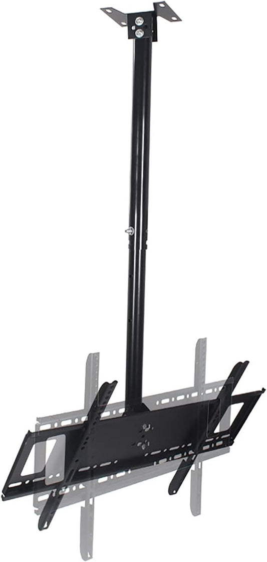tv Wall Mount Adjustable Height TV Ceiling Mount Bracket, Holds Up to 35kg Screens, Fits 37-65 Inch TVs, Black