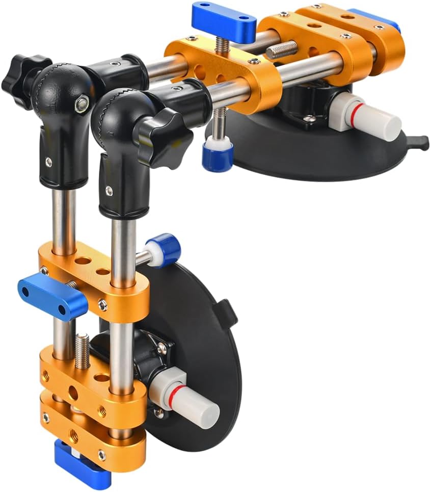 Seamless seam Setter with 6" Suction Cups for Seam Joining & Leveling/Professional Countertop, granite， Stone, Marble Slab Installation. (double pole 2 PCS)