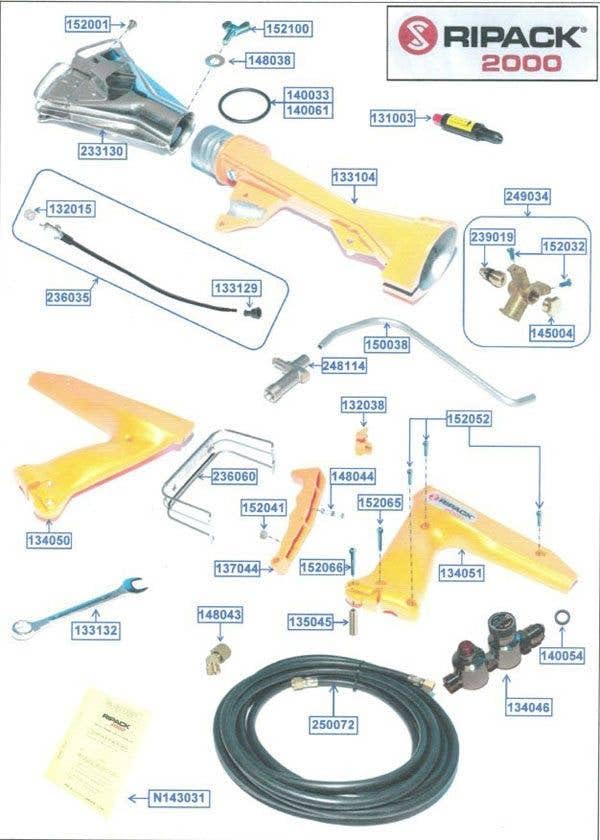 2000 Heat Gun Complete Ignition Wire with Spark Plug - Part #236035