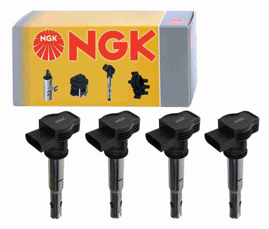4 pc NGK Ignition Coils compatible with Volkswagen Tiguan 2.0L L4 2009-2017