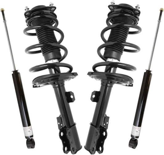 AutoShack Front Complete Strut & Coil Spring Assembly with Rear Shock Absorbers Set for 2011-2019 Toyota Sienna 3.5L V6 FWD | Full-vehicle Suspension System Replacement Kit SUSPKG550