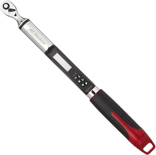 ACDelco ARM313-2A 1/4" Heavy Duty Angle Digital Torque Wrench with Buzzer and LED Flash Notification - ISO 6789 Standards with Certificate of Calibration