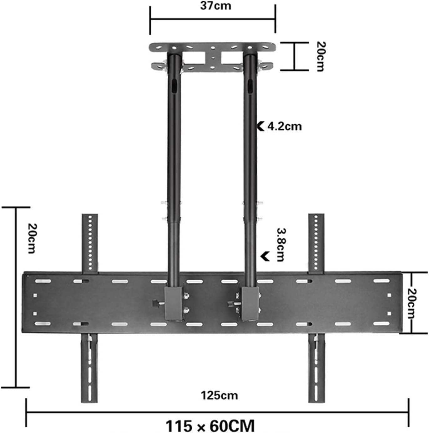 TV Stand Bracket - Ceiling TV Mount Bracket, Adjustable Tilt TV Ceiling Mount Fits 60-100 Inch Flat Sn and Curved TVs, with Loading 100kg/220 Lbs,