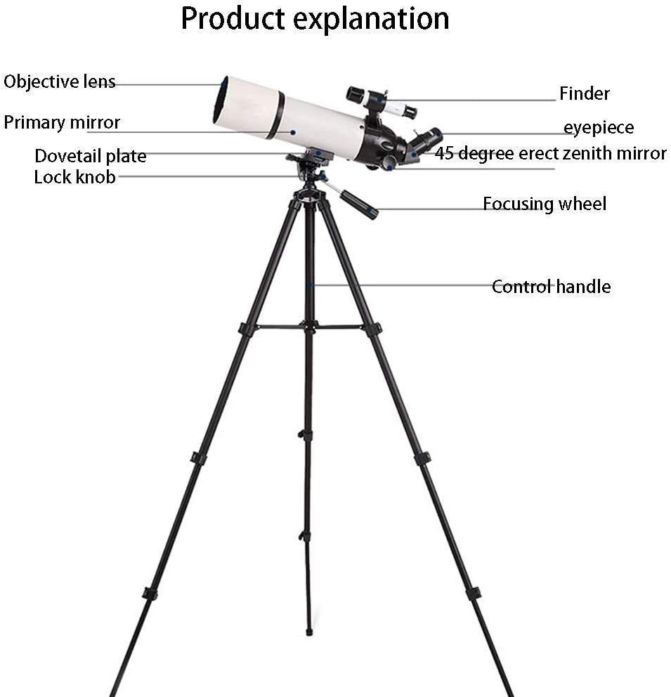 Ultra Hd, Telescope for Beginners Adults, 80 Mm Aperture 400mm Astronomy Telescope with Adjustable Tripod and Backpack, Telescope for