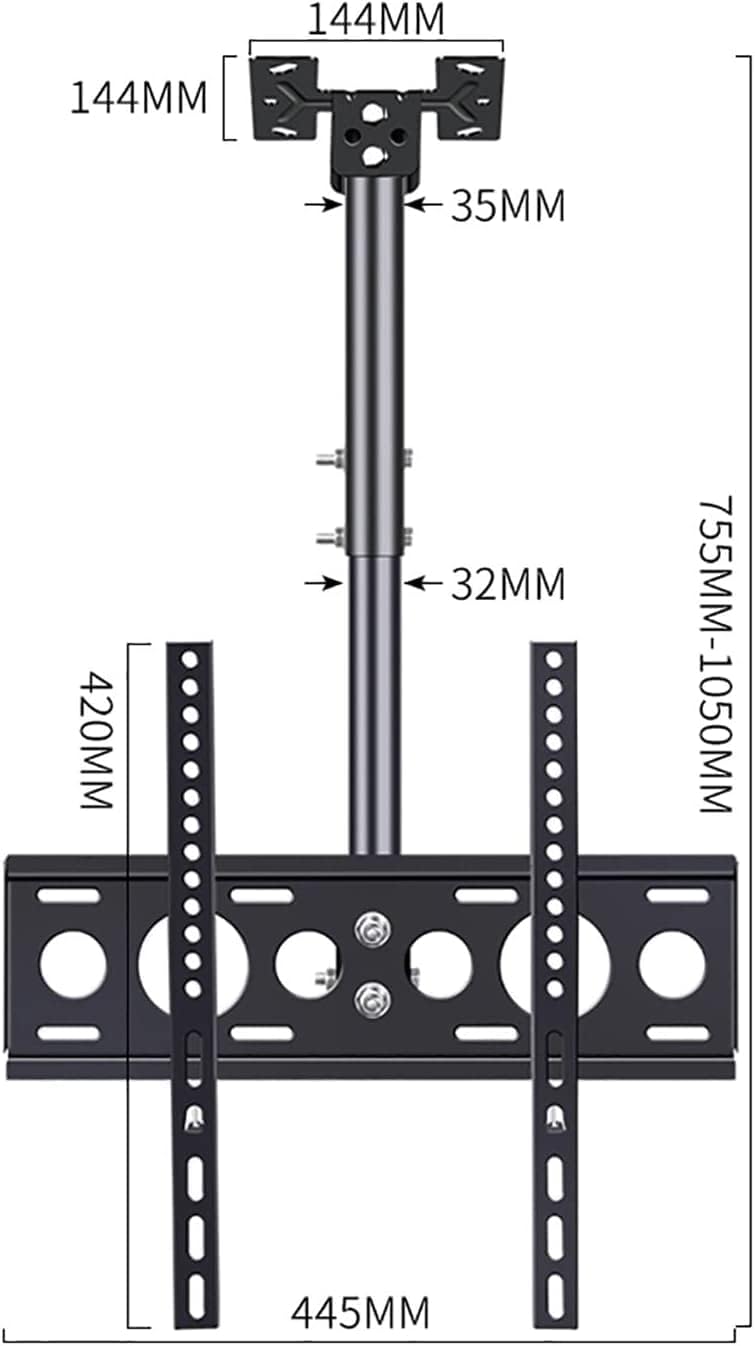 TV Stand TV, Ceiling TV Mount, Hanging TV Bracket with 41.3inch of Height Adjustment, Fits 26-60inch Low Profile, Fit Flat Ceiling TV Mount