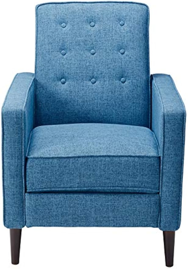 Christopher Knight Home Macedonia Mid Century Modern Tufted Back Fabric Recliner (Muted Blue).