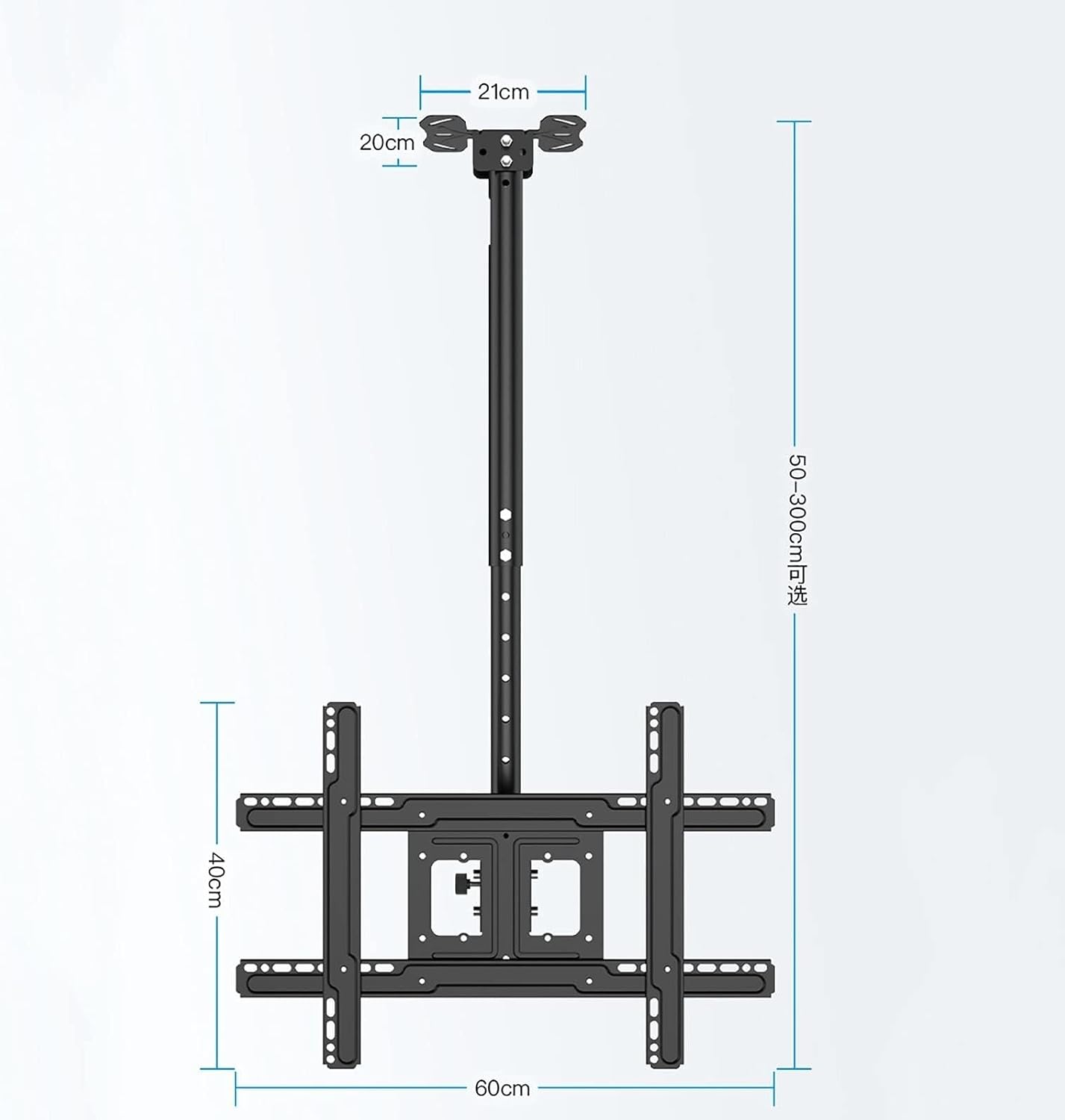 Ceiling TV Mount Bracket, Adjustable Tilt and Swivel TV Ceiling Mount, 30° Flip Down for 32-65 Inch TVs, Wall Ceiling Mounting(3m)