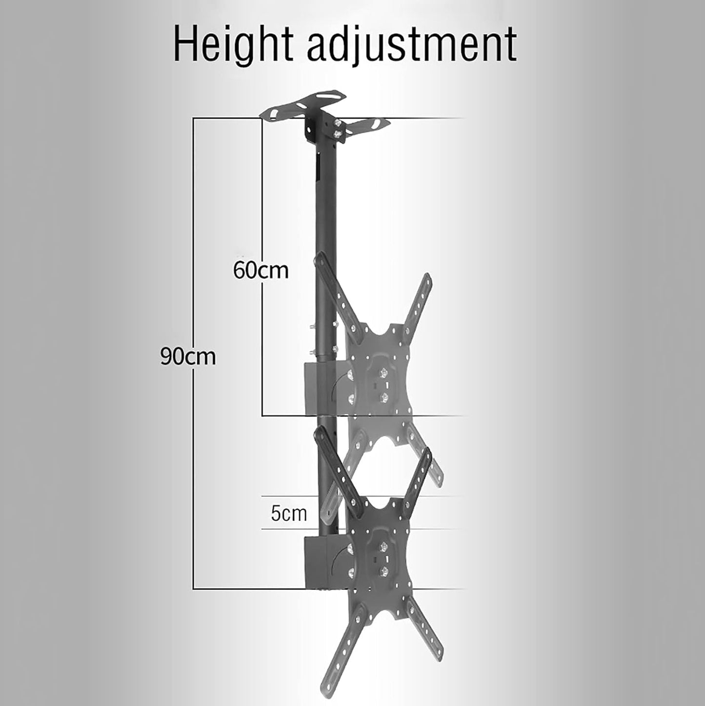 TV Stand,tv Wall Mount Ceiling TV Mount Bracket, Adjustable Height Telescoping Tilt and Swivel, Fits Most 32-55 Inch LED Sn Display
