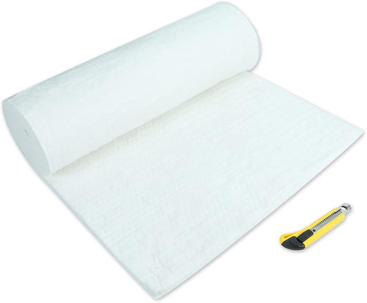 1"x24"x96",2400F Ceramic Fiber Fireproof Insulation Blanket, Applicable to Furnace, forging, kiln and Stove