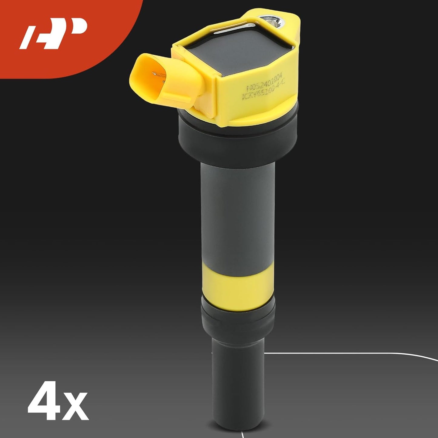 A-Premium (Yellow) Set of 8 Ignition Coil Pack and Iridium Spark Plugs Compatible with Hyundai Elantra 2012-2016, Elantra Coupe, Elantra GT, Tucson & Kia Soul, Forte, Forte Koup, Forte5, Rondo