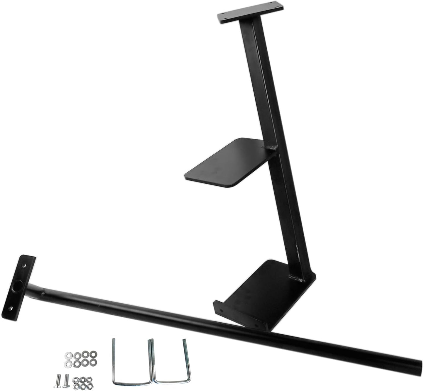 2 Step Boat Trailer Steps, Universal fit Bass Boat Trailer Tongue Steps 3.5" or 3" Wide & 5" Tall, Anti-Slip Boat Ladder Steps, Boat Boarding Steps, w/Safety Handle