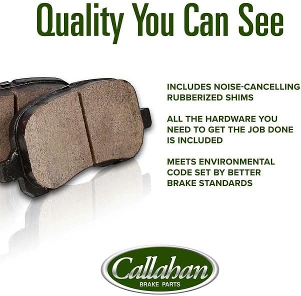 Callahan BRAKE PARTS Brake Kit for 2.0L 2006-2013 Mazda 3 Drilled & Slotted Brake Rotors and Ceramic Brakes Pads Front and Rear 2007 2008 2009 2010 2011 2012 Replacement
