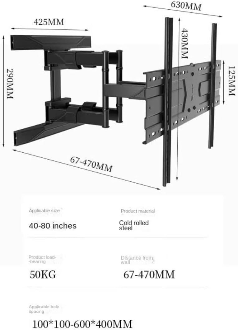 TV Mounts,TV Stand TV Bracket Wall Mount TV Bracket for 40-70 Inch TVs, Adjustable Height Telescoping Tilt and Swivel TV Stand Holds Up to 110Lbs TV Mount Stand for Living Room Bed