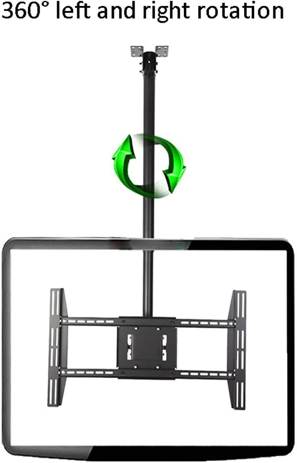 Universal Ceiling TV Mount Bracket, Adjustable Full Motion TV Stand for 43-80 Inch TVs, Tilt & Swivel, Height Adjustable, Supports 80kg, 1.6m(2.6m)