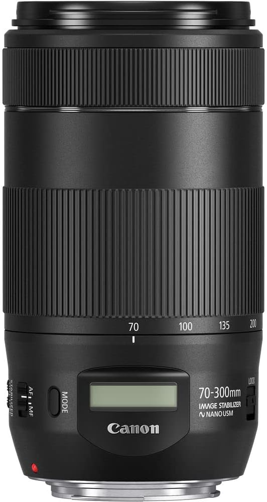 Canon EF 70-300mm f/4-5.6 is II USM Lens (0571C002) + Filter Kit + Backpack + 64GB Card + Card Reader + Flex Tripod + Memory Wallet + Cap Keeper + Cleaning Kit + Hand Strap + More (Renewed)