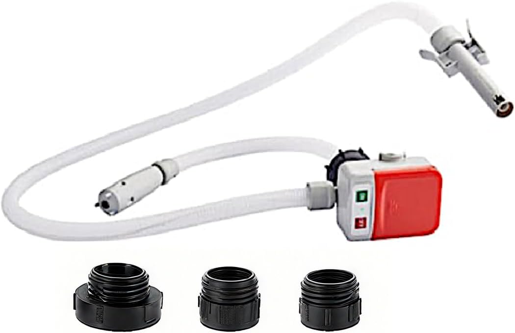 Saker Sakerplus Portable Fuel Pump with Auto-Stop, 9.08L/Min (2.4GPM), Battery Powered, 51" Hose, for Gasoline, Diesel, Oil – Ideal for Cars, Lawn Mowers, Chainsaws, Boats (1 set)