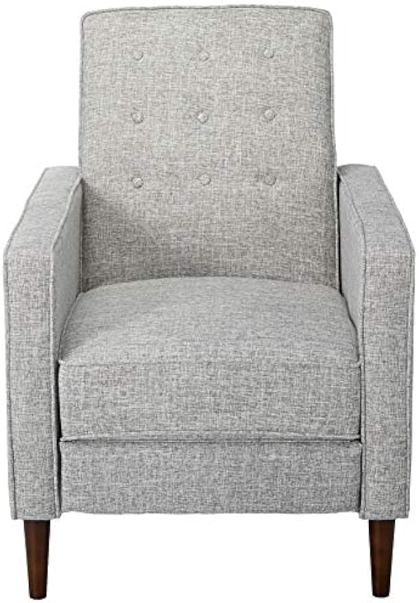Christopher Knight Home Macedonia Mid Century Modern Tufted Back Fabric Recliner (Light Grey Tweed).