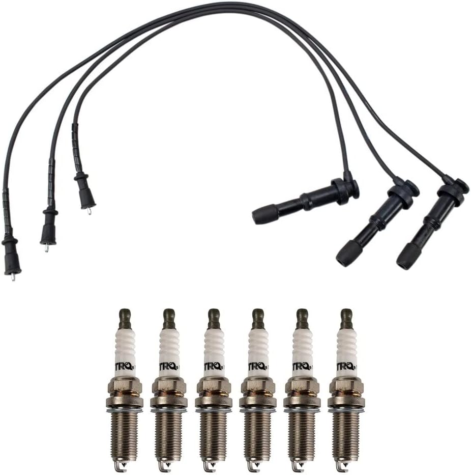 TRQ Ignition Kit Spark Plugs Wire Set Compatible with 2011-2019 Ford Fiesta