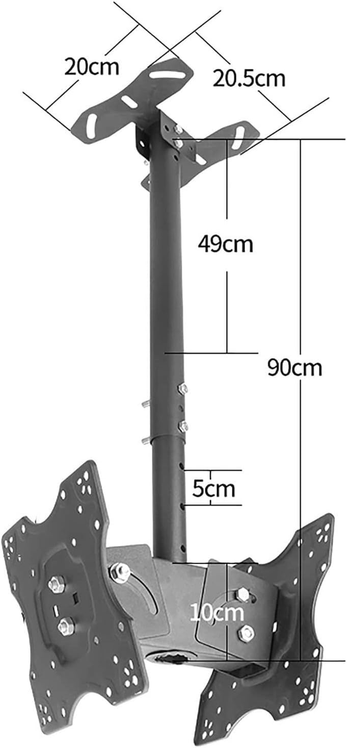 2 Sided Ceiling TV Mount Bracket, Tilt and Rotatable TV Stand, Telescoping Ceiling TV Mount, for TVs 20-32 Inches, Max Weight 60lbs Per Sn