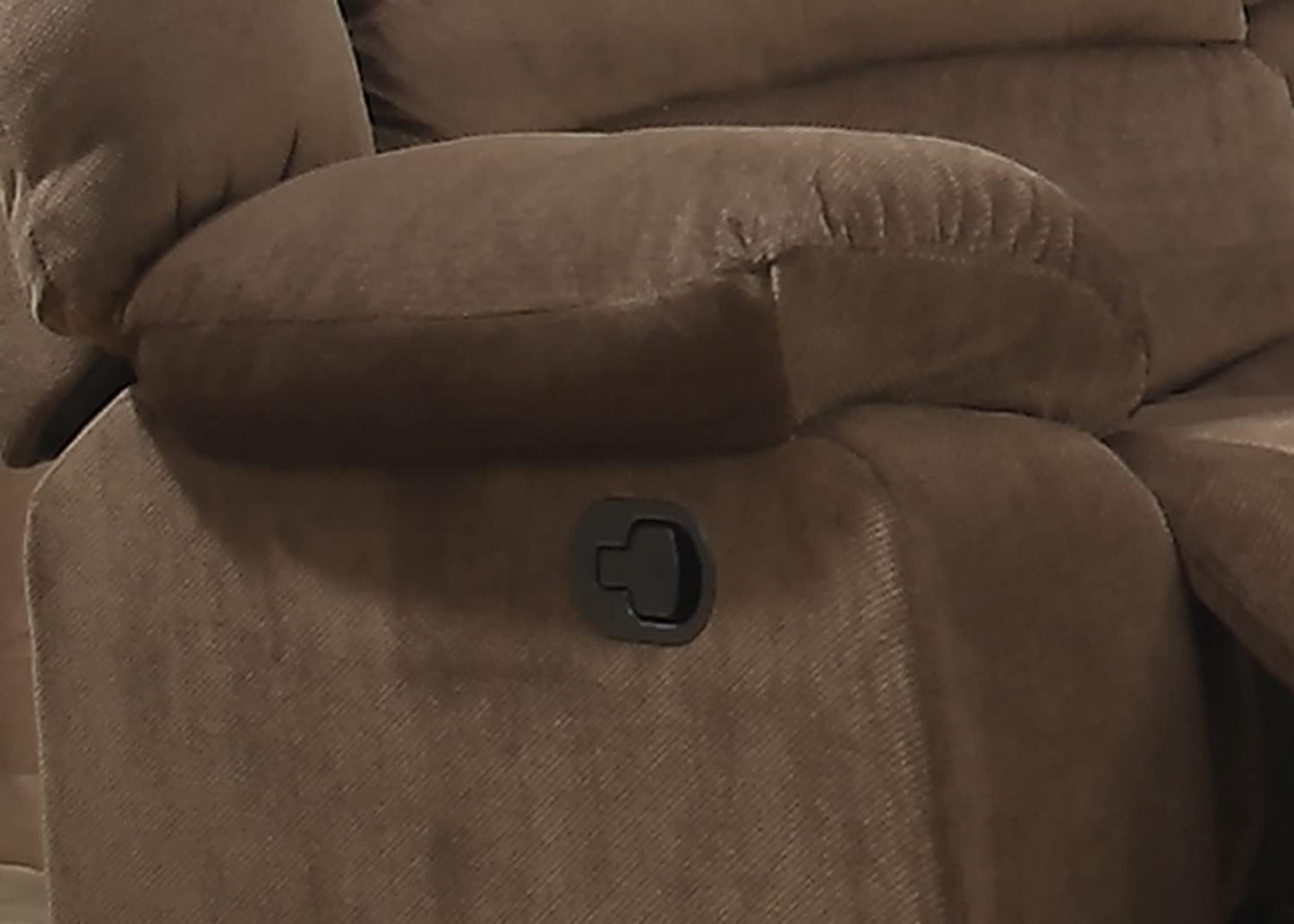 AC Pacific Bill Modern Fabric Upholstered Living Room Reclining with Padded Pillow Top Armrests, Chair, Walnut