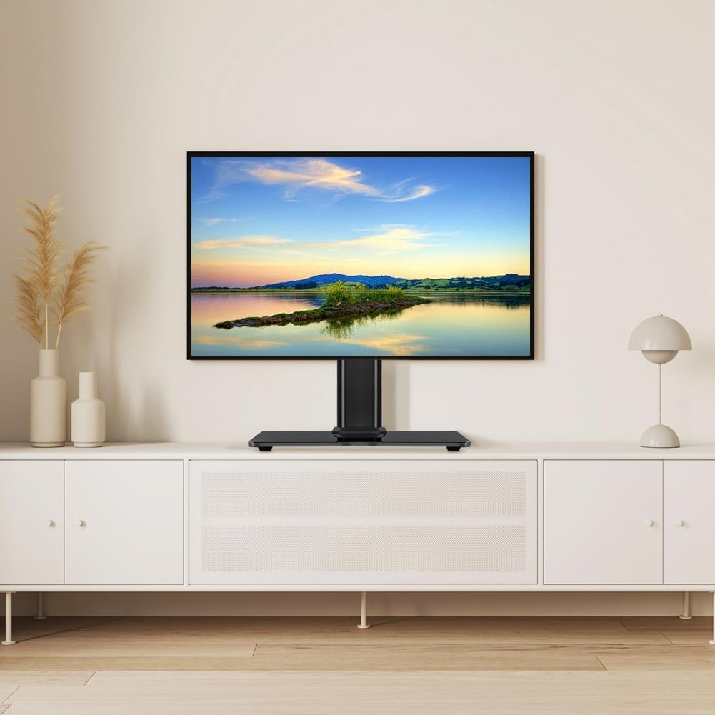 Universal TV Stand Base for 14-55 Inch LED TVs, Height Adjustable & Swivel Table Top Mount, Versatile Bracket for Home Entertainment, Stable Design for Optimal Viewing.