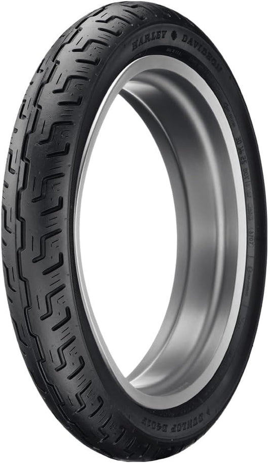 100/90-19 (57H) Dunlop D401 Front Motorcycle Tire Black Wall for Harley-Davidson Dyna Street Bob FXDB 2006-2016