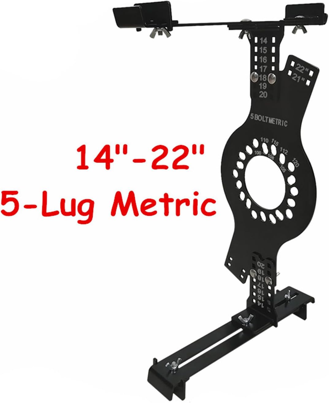 Wheel Fitment Simulator Tool, 14"-22" Tire Rim Size Measuring Mockup Offset Tool, Wheel Offset Measuring Tool, 5 Lug Metric
