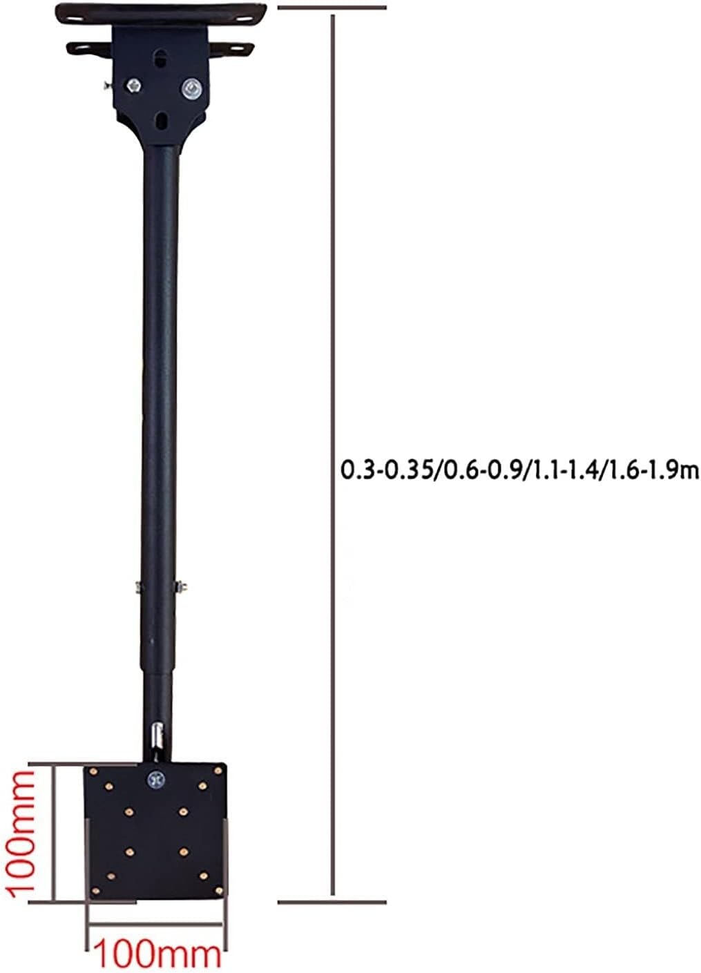 Ceiling TV Mount Bracket, Adjustable Tilt Swivel TV Wall Mount for 17-32 Inch TVs, Height Adjustable, Max Load 30kg, 1.6-1.9m