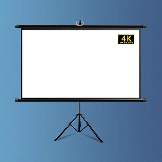 4:3/16:9 HD Portable Bracket Projection Screens, Foldable Tripod Projection Screens Independent Mobile Projection Screens for Indoor Outdoor Home Theater,100inch 16:9