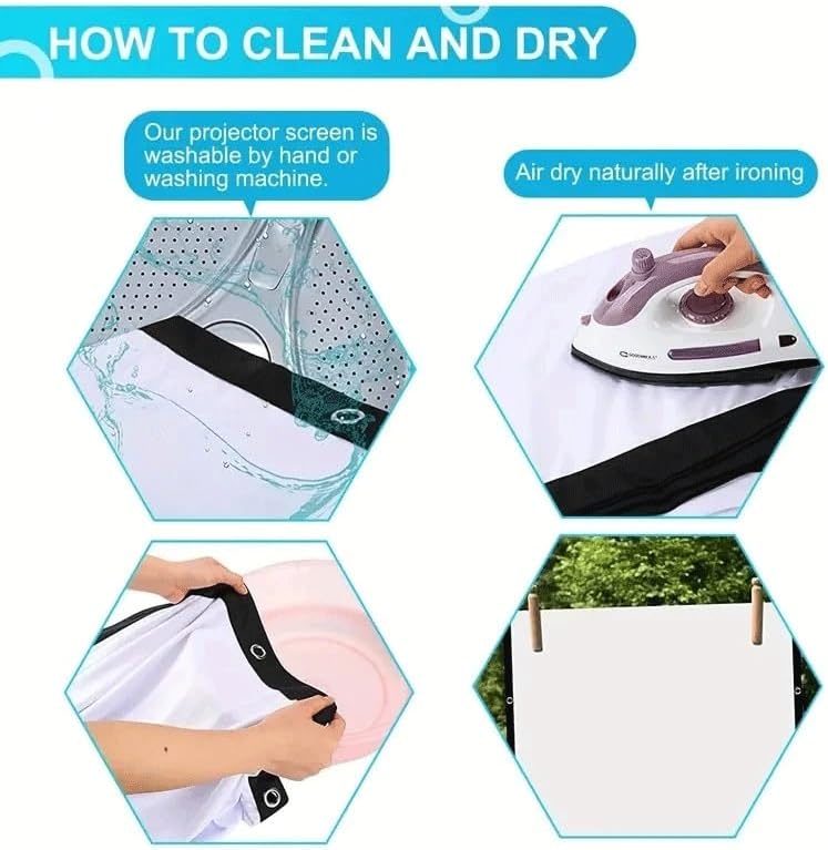 ZHCHAO Polyester Material Projection 3D Soft Screen Washable and Foldable Easy to Fold without Punching Hooks(120 inch)
