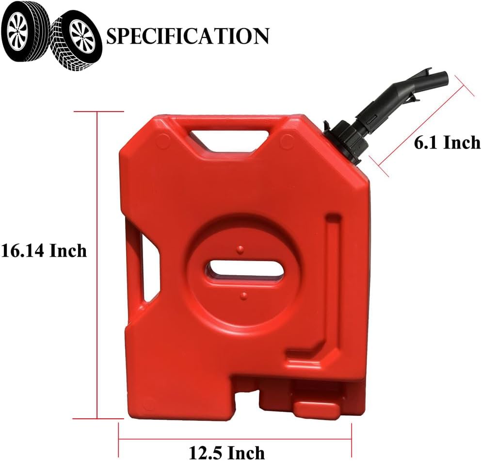 2 Gallon Cans, Transfer Tank,Storage Container fit for Most Cars, Motorcycle,Truck, Small size boat, Red,2pcs (2 pcs)