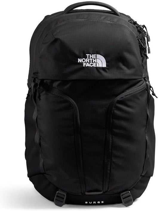 THE NORTH FACE Women's Surge Commuter Laptop Backpack | Everyday Travel Bag with 16" Laptop Sleeve, Water-Repellent Finish, Women-Specific Fit, TNF Black/TNF Black-NPF, One Size