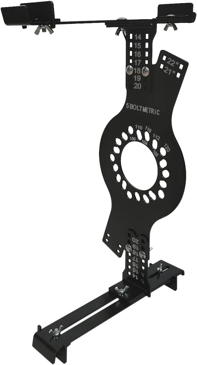 Wheel Fitment Simulator Tool, 14"-22" Tire Rim Size Measuring Mockup Offset Tool, Wheel Offset Measuring Tool, 5 Lug Metric