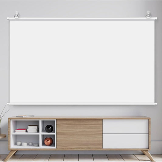 60/72/84INCH Manual Pull Down White Projector Screen with Slow Retract Mechanism, Retractable Folding Home Theater, Auto-Locking Ultra HD for Movie Office Game(84in,4:3)