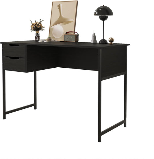 ALISENED Small Computer Desk with Drawer Home Office Desks for Small Spaces, 39.4 Inch Writing Desk Work Desk PC Table Study Desk, Modern Simple Style Laptop Desk for Bedroom
