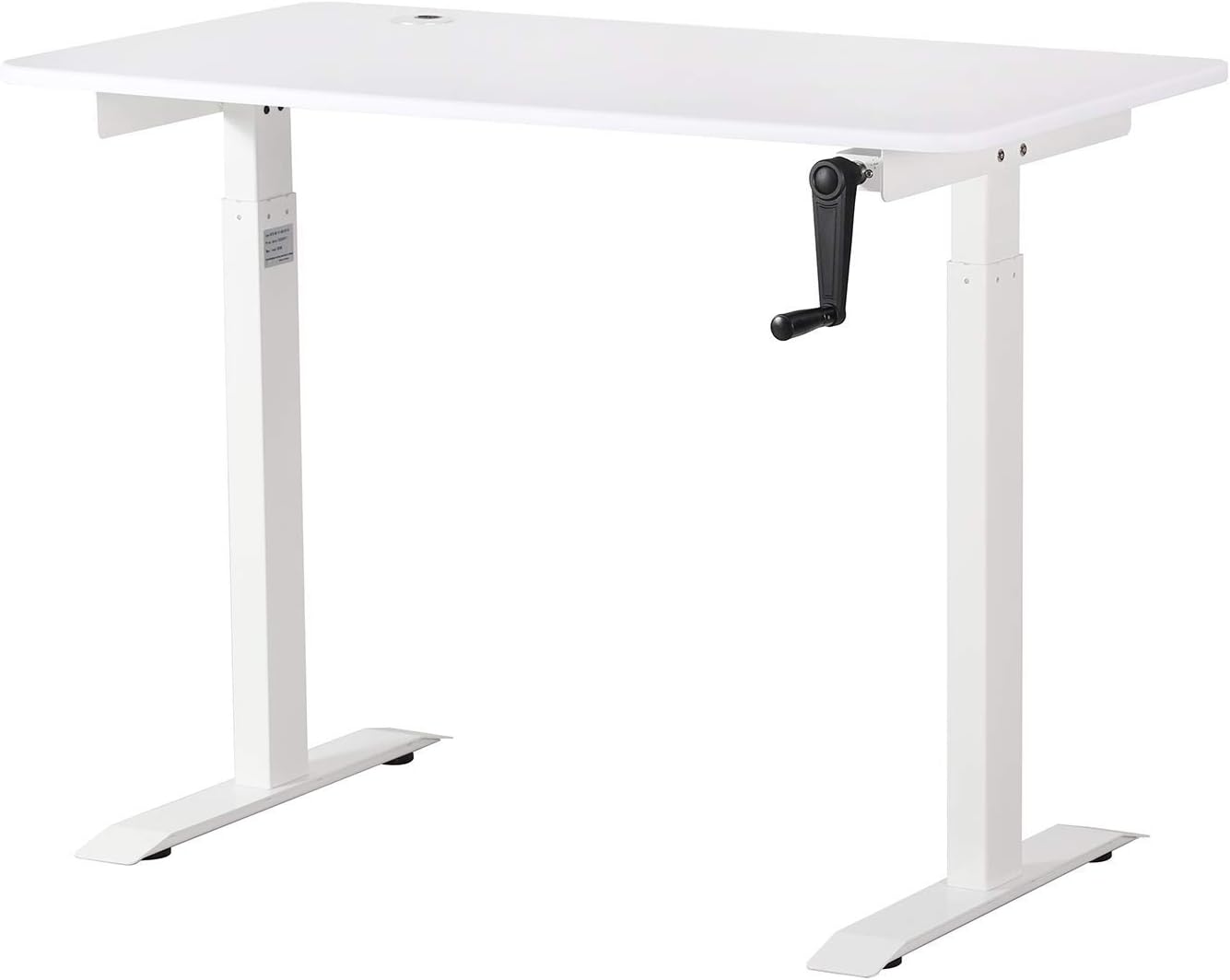 UNICOO - Crank Adjustable Height Standing Desk, Adjustable Sit to Stand up Desk,Home Office Table, Computer Table (Antique Oak Top/Grey Frame - NTCSET-01-AOG)