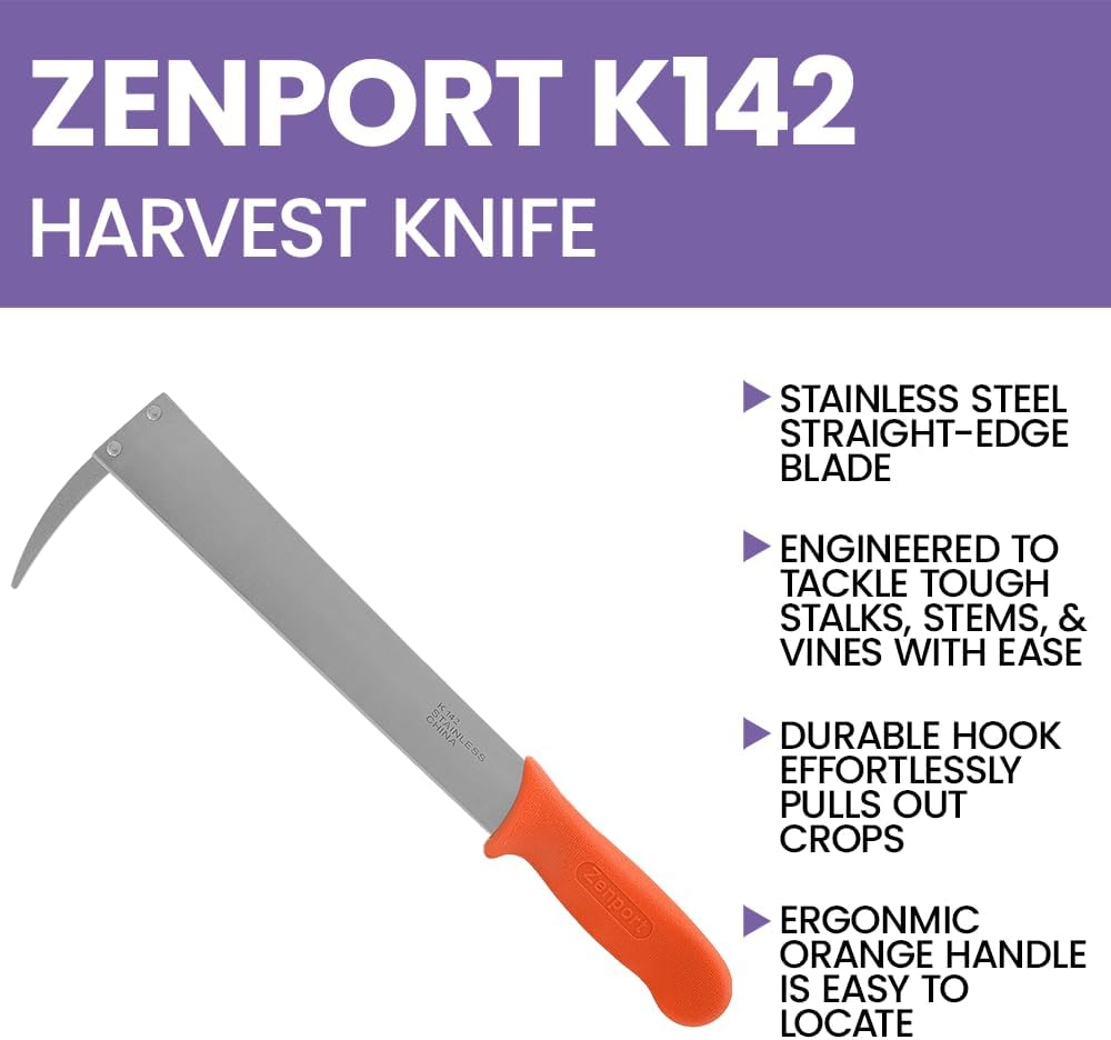 Zenport K142 Beet Knife with Hook, 11-Inch Blade - 12 Pack