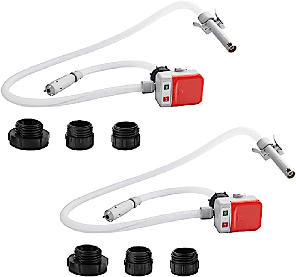 Saker Sakerplus Portable Fuel Pump with Auto-Stop, 9.08L/Min (2.4GPM), Battery Powered, 51" Hose, for Gasoline, Diesel, Oil – Ideal for Cars, Lawn Mowers, Chainsaws, Boats (1 set)