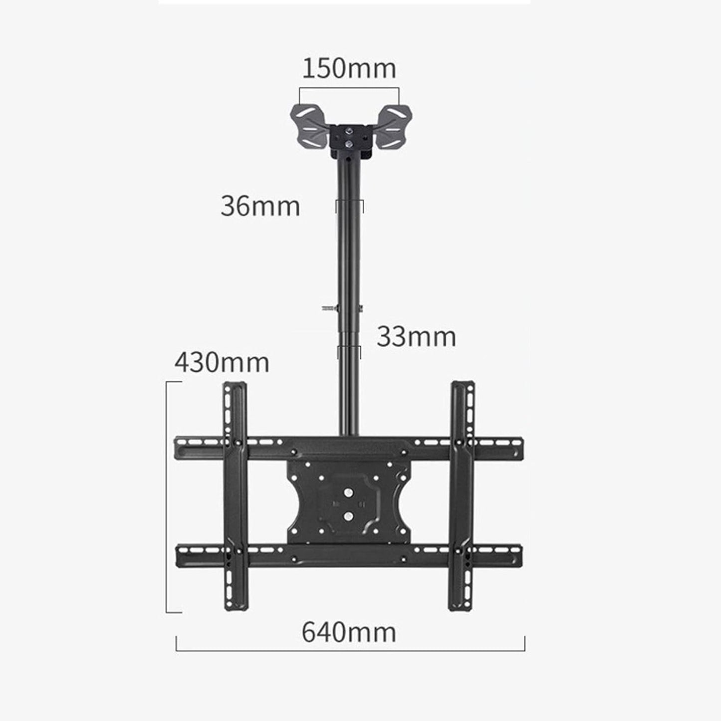 Ceiling TV Mount Bracket - Adjustable TV Ceiling Mount, for 32-75 Inch TV, Tilt and Swivel, Height Adjustment, Swivel and Tilt TV Mount