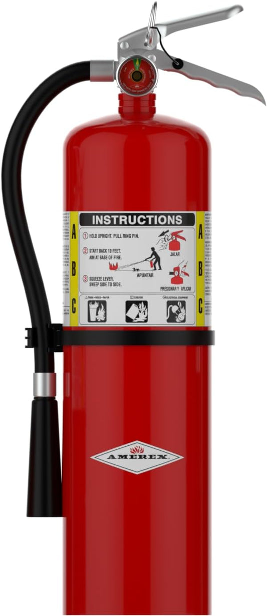 Amerex B456 ABC Dry Chemical Fire Extinguisher with Aluminum Valve, 10 lb. with Bracket