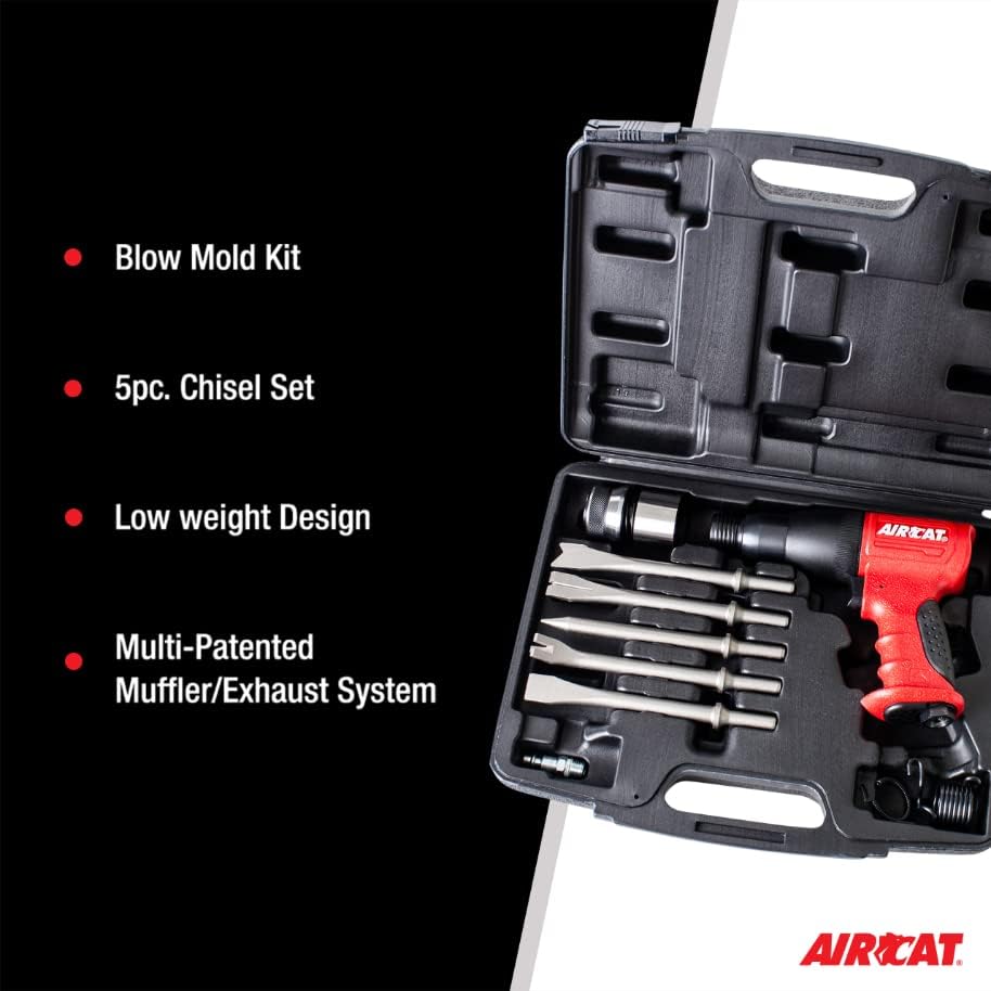 AIRCAT Pneumatic Tools 5100-A: .401-Inch Shank Composite Medium Stroke Air Hammer 3,000 BPM - Kit