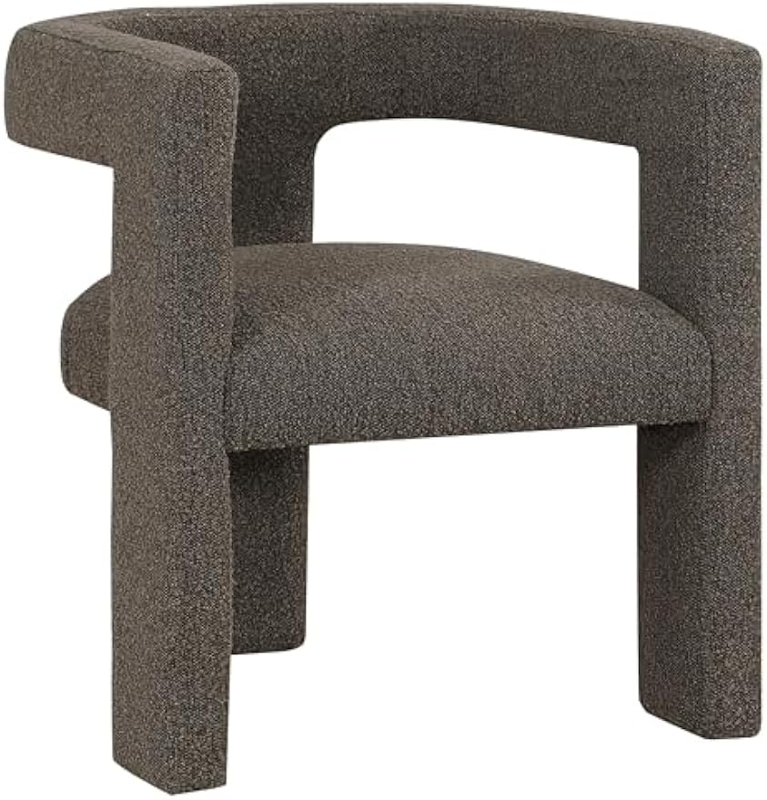 Coaster Home Furnishings - Petra - Boucle Upholstered Accent Chair Curved Arms and Cushioned Seat - Contemporary Style - Living Room - Chocolate Brown - 902880