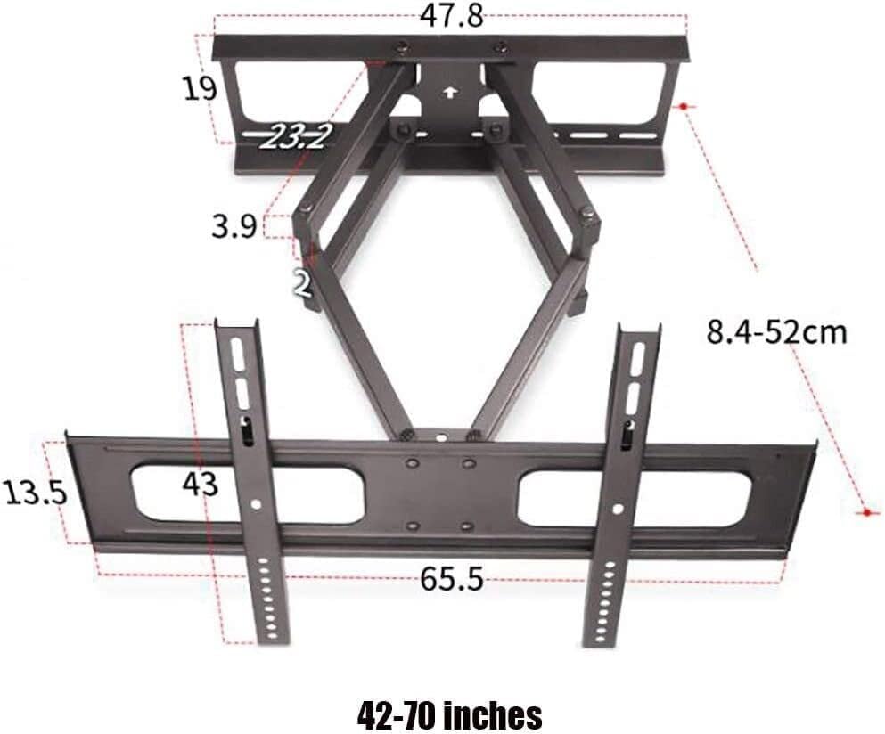 Rotating Wall Mount Bracket for 40-70 Inch TVs, Adjustable Swivel Arm TV Stand, Space-Saving, Cold-Rolled Steel