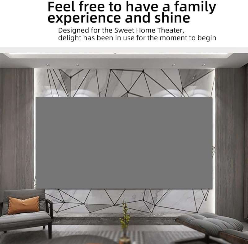ZHCHAO Projector Screen 16:9 Foldable Anti-Light Reflective Cloth for Home Party Movie(110 inch)